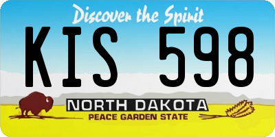 ND license plate KIS598