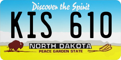 ND license plate KIS610