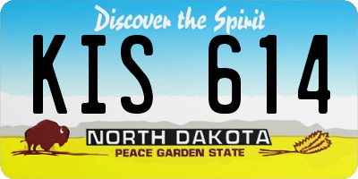 ND license plate KIS614