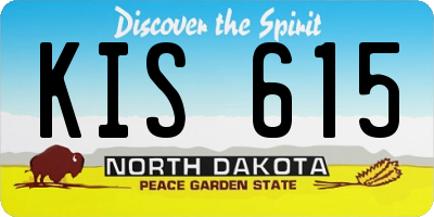 ND license plate KIS615