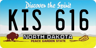 ND license plate KIS616