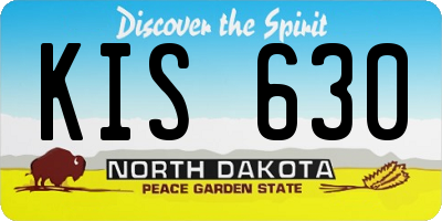 ND license plate KIS630
