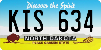 ND license plate KIS634