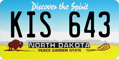 ND license plate KIS643