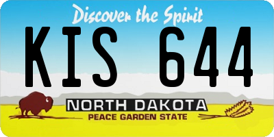 ND license plate KIS644