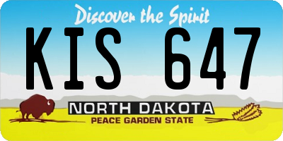 ND license plate KIS647