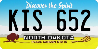 ND license plate KIS652