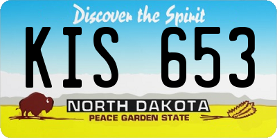 ND license plate KIS653