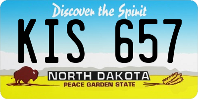 ND license plate KIS657