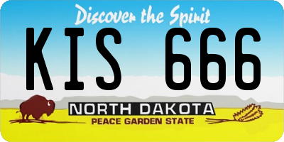 ND license plate KIS666