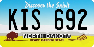 ND license plate KIS692