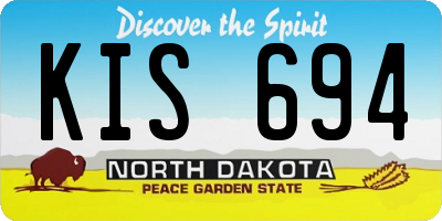 ND license plate KIS694
