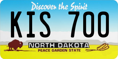 ND license plate KIS700