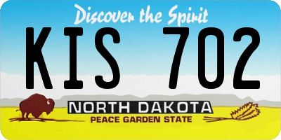 ND license plate KIS702