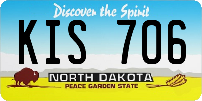 ND license plate KIS706