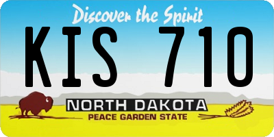 ND license plate KIS710