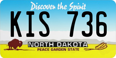 ND license plate KIS736