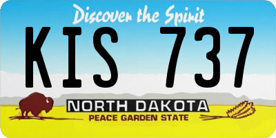 ND license plate KIS737