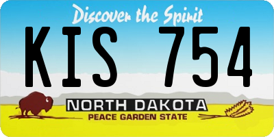 ND license plate KIS754