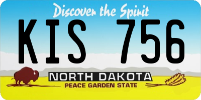 ND license plate KIS756