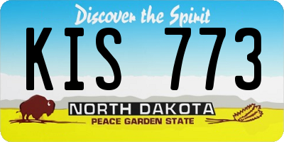 ND license plate KIS773