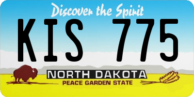 ND license plate KIS775