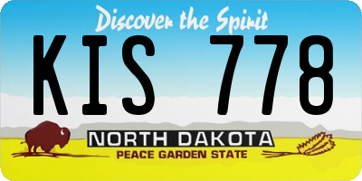 ND license plate KIS778