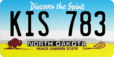 ND license plate KIS783