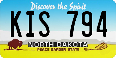 ND license plate KIS794