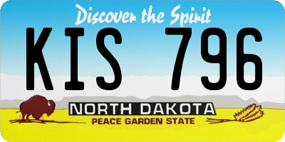 ND license plate KIS796