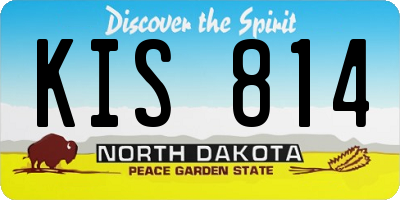 ND license plate KIS814