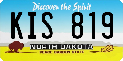ND license plate KIS819