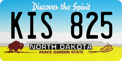 ND license plate KIS825
