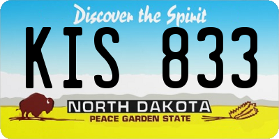 ND license plate KIS833