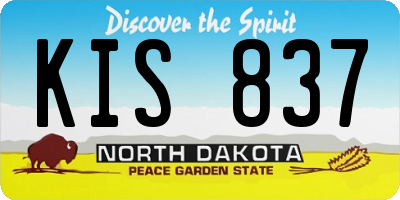 ND license plate KIS837