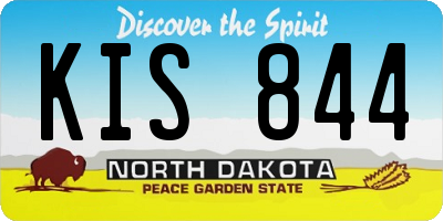 ND license plate KIS844