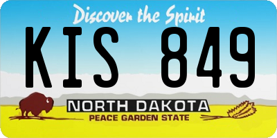 ND license plate KIS849