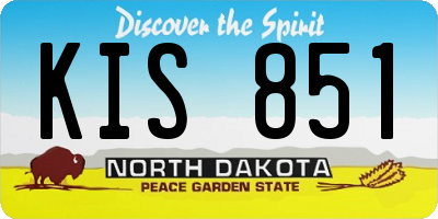 ND license plate KIS851