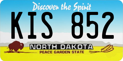 ND license plate KIS852