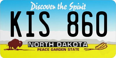 ND license plate KIS860