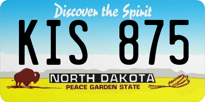 ND license plate KIS875