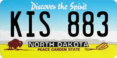 ND license plate KIS883