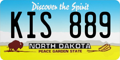 ND license plate KIS889