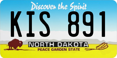 ND license plate KIS891