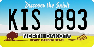 ND license plate KIS893