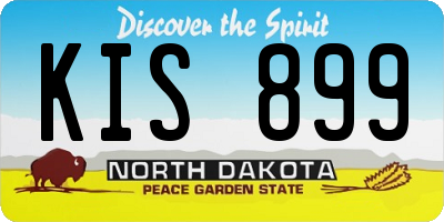 ND license plate KIS899