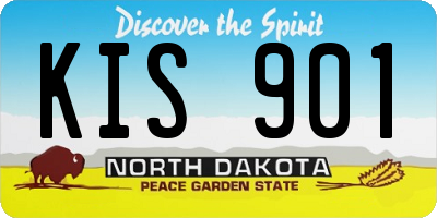 ND license plate KIS901