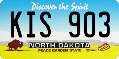 ND license plate KIS903