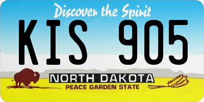 ND license plate KIS905