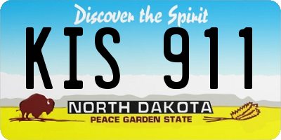 ND license plate KIS911